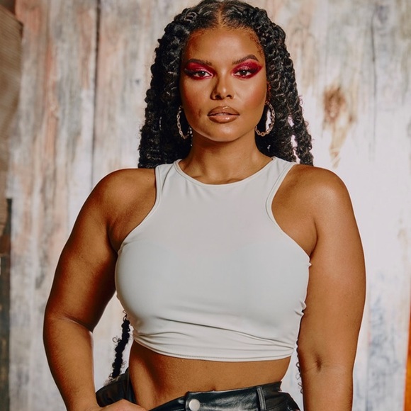 PLT Slinky Racerback Crop Top - Picture 1 of 4